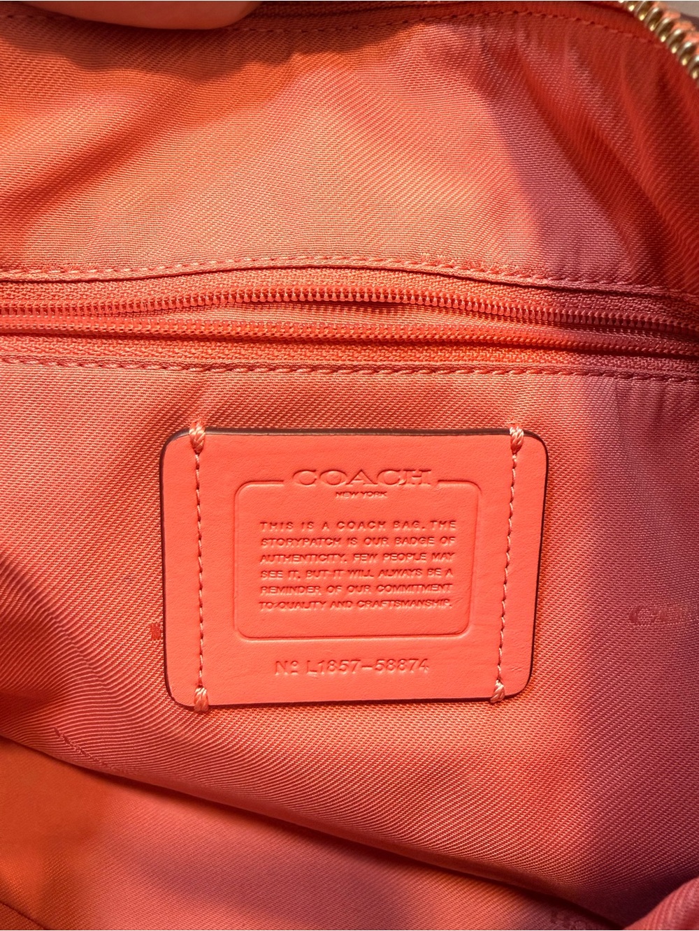 Coach Prairie Coral Pebbled Leather Shoulder Bag - Picture 4 of 8